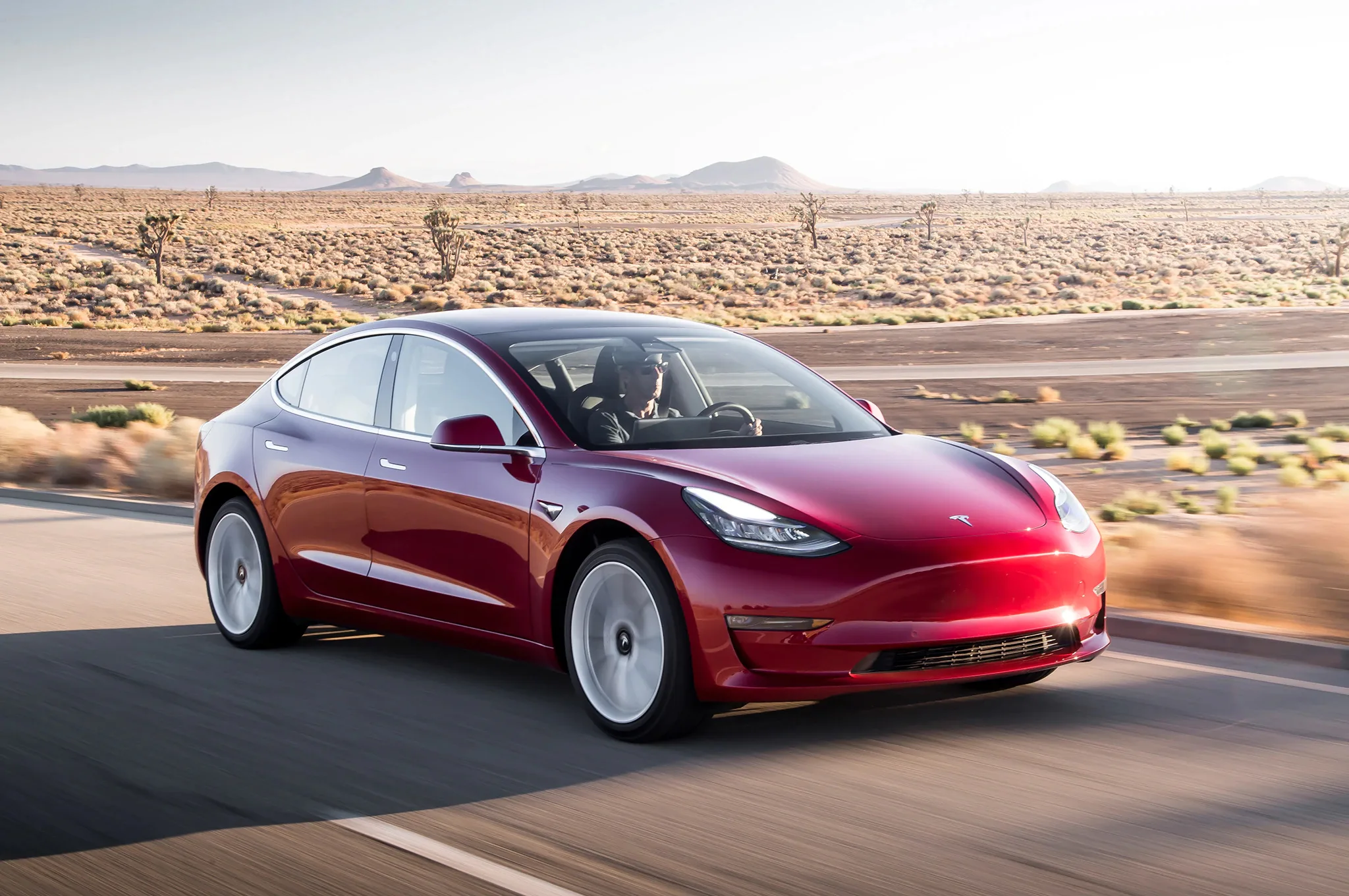 tesla model 3 red